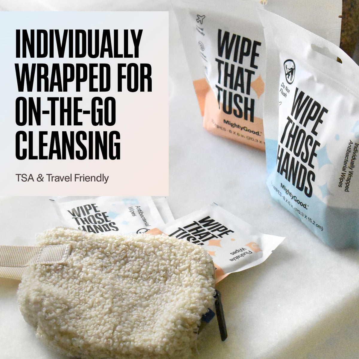 Wipe Those Hands & Wipe That Tush Travel Combo Pack, 60 Wipes Total