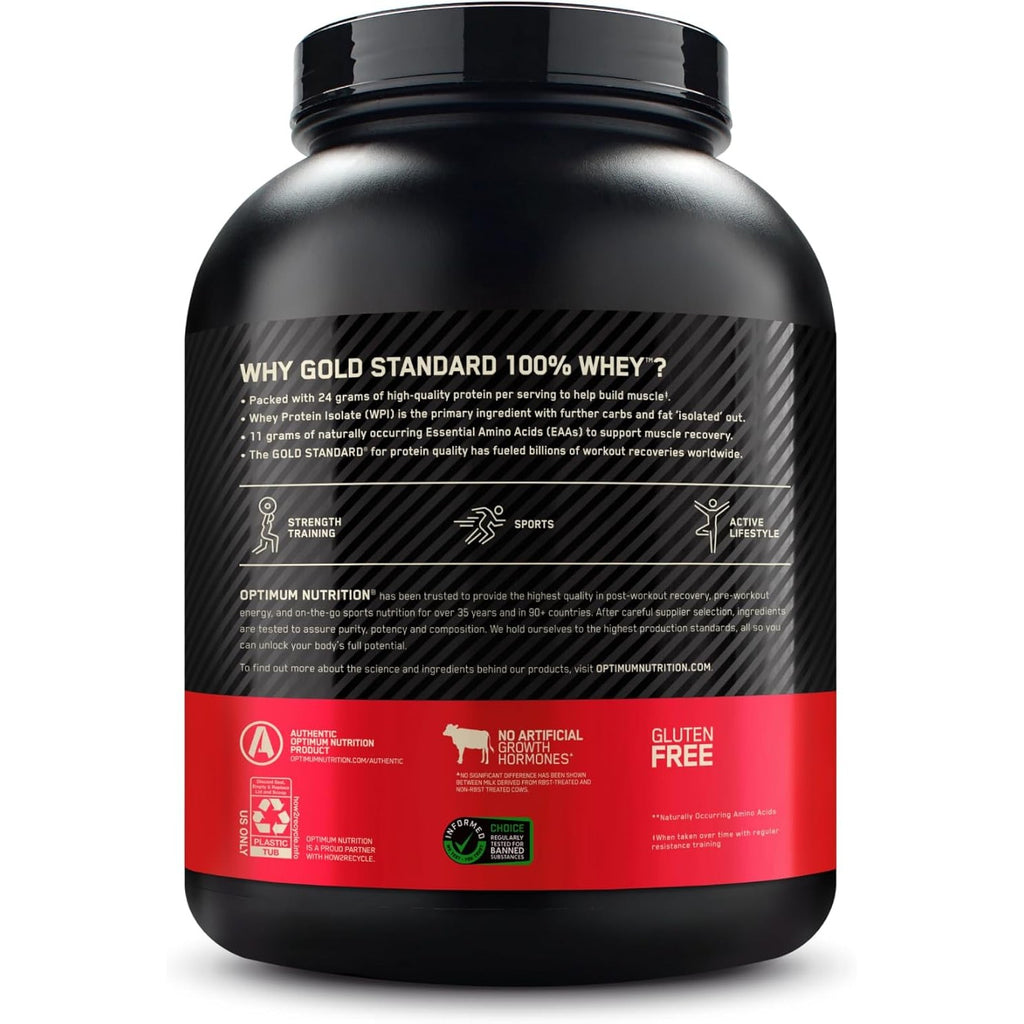 Buy now Optimum Nutrition Gold Standard 100% Whey Protein Powder, Strawberry Banana, 5 Pound (Packaging May Vary) at indiglob india