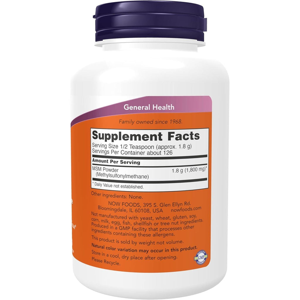 Buy now NOW Foods Supplements, MSM (Methylsulfonylmethane) Powder, Supports Healthy Cartilage*, Joint Health*, 8-Ounce at indiglob india