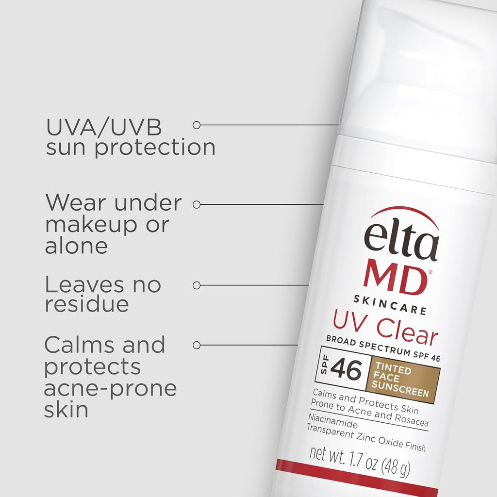 Buy now EltaMD UV Clear Tinted Face Sunscreen, SPF 46 Oil- Free with Zinc Oxide, Dermatologist Recommended at indiglob india