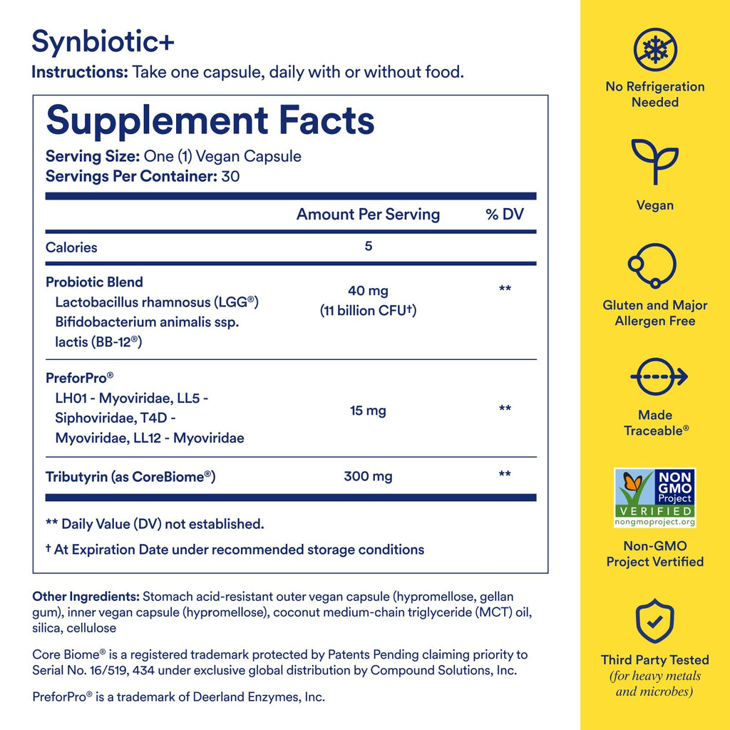 Ritual Synbiotic+ 3-in-1 Probiotic Supplement - 30 Capsules - 30 Servings | Probiotic, Prebiotic, Postbiotic** - Women and Men - Support Gut, Digestive Health* - Vegan - One Daily Capsule - Mint
