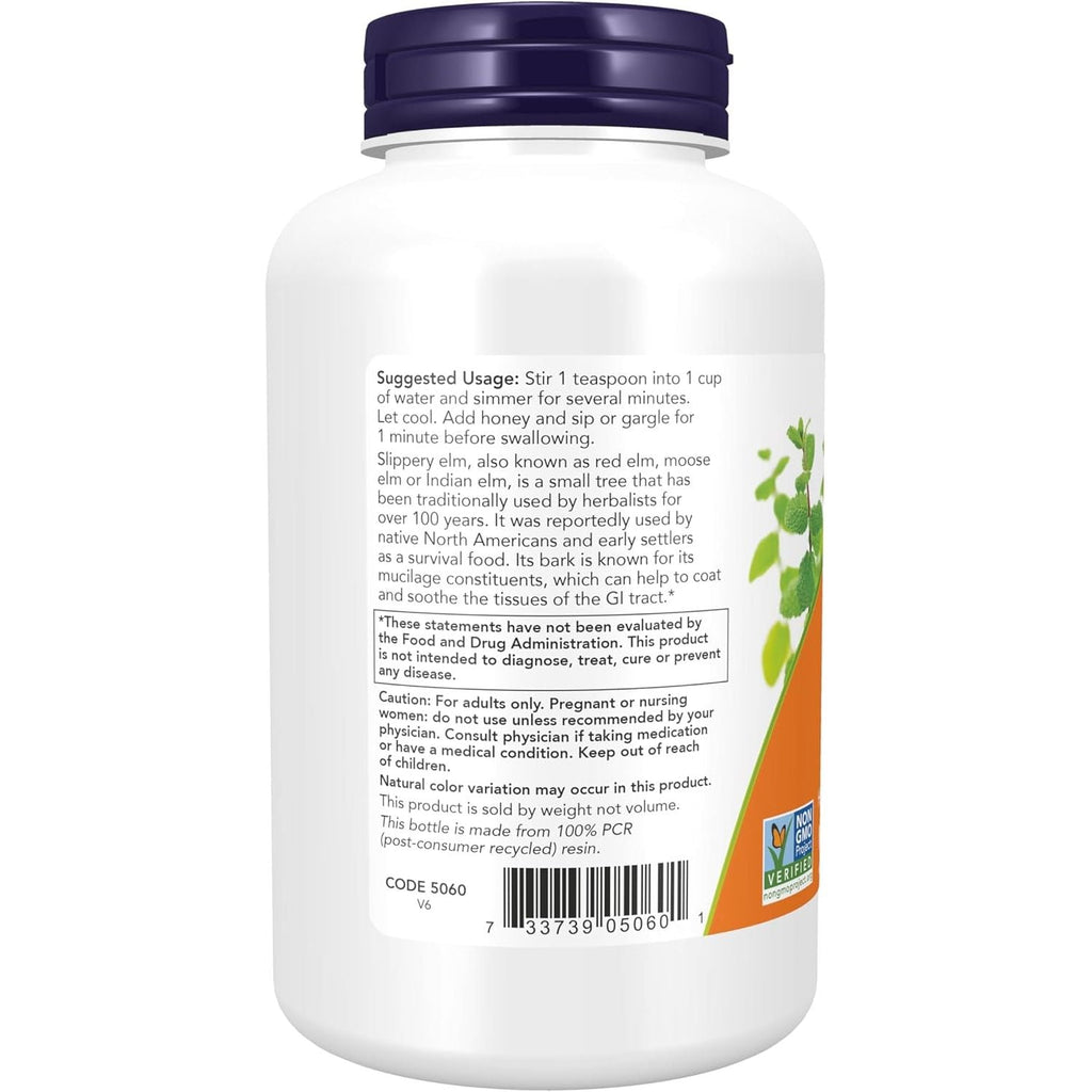 Buy now NOW Foods Supplements, Slippery Elm Powder (Ulmus rubra), Non-GMO Project Verified, Herbal Supplement, 4-Ounce at indiglob india