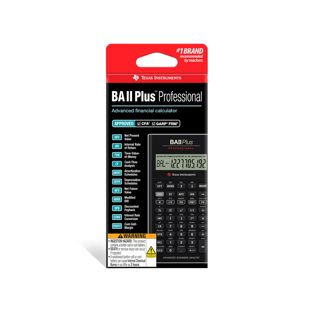 BA II Plus Professional Financial Calculator Texas Instruments