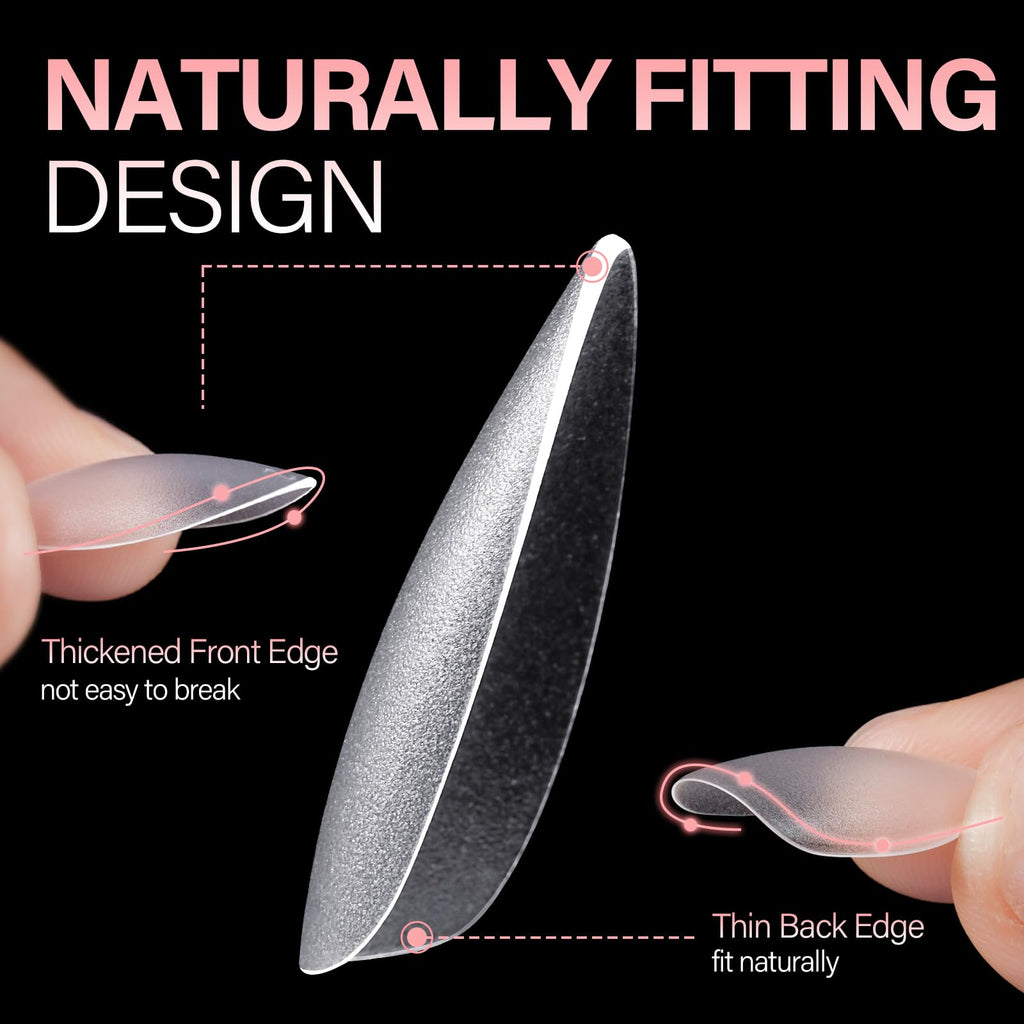 Discover AILLSA's 450PCS short almond nail tips featuring a naturally fitting design for easy application, verified by CuratCart.