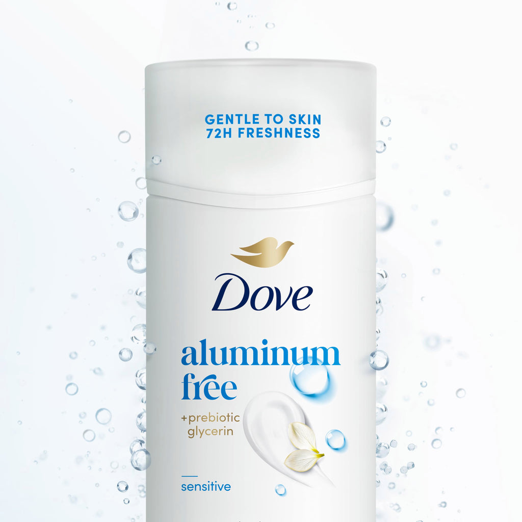 Dove Deodorant Stick Sensitive Aluminum Free 2.4 oz | For sensitive skin, Helps stop odor & stay fresh, With prebiotic glycerin, aluminum-free