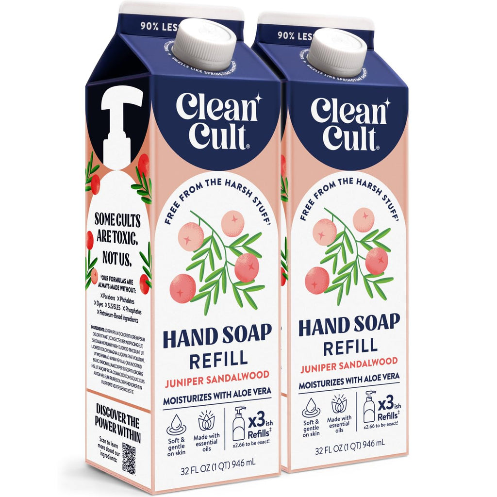 Buy now Cleancult Liquid Hand Soap Refills - Moisturizes Dry & Sensitive Skin - Made with Aloe Vera & Lavender Essential Oils - Wild Lavender - Eco Friendly - Paper-Based Packaging - 32 oz/2 Pack at indiglob india