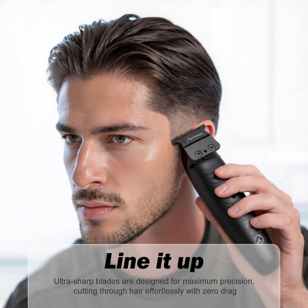 Beard Trimmer for Men, Cordless Hair Clipper & Beard Trimmer Kit, USB-C Rechargeable, DLC Precision Blade, 150-Min Runtime, Compact Travel Grooming Set, Gift for Men with Toiletry Bag
