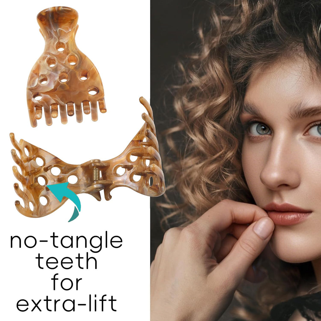 Authentic hair volume clip designed for curly hair; features no-tangle teeth for extra lift and effortless styling.