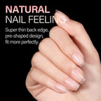 AILLSA's short almond nail tips provide a natural nail feeling with a super thin back edge for a perfect fit. Verified by CuratCart.