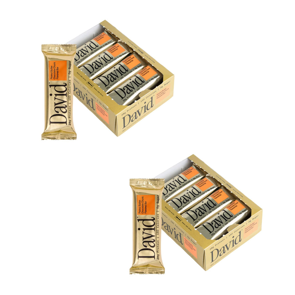 Buy now David High Protein Bars - 0g of Sugar, Low Carb, Gluten Free - 28g of Protein, 150 Calories - On-The-Go Snack - Chocolate Chip Cookie Dough Flavor, Pack of 12 Peanut Butter Chocolate Chunk 2 count (Pack of 24) at indiglob india
