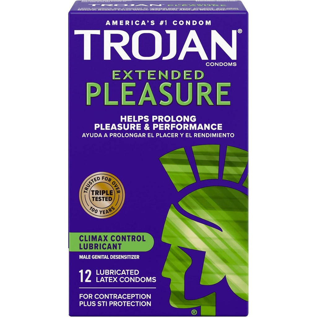 Buy now TROJAN Extended Pleasure Condoms, TROJAN Condoms, 12 Count 12 Count (Pack of 1) Condoms at indiglob india