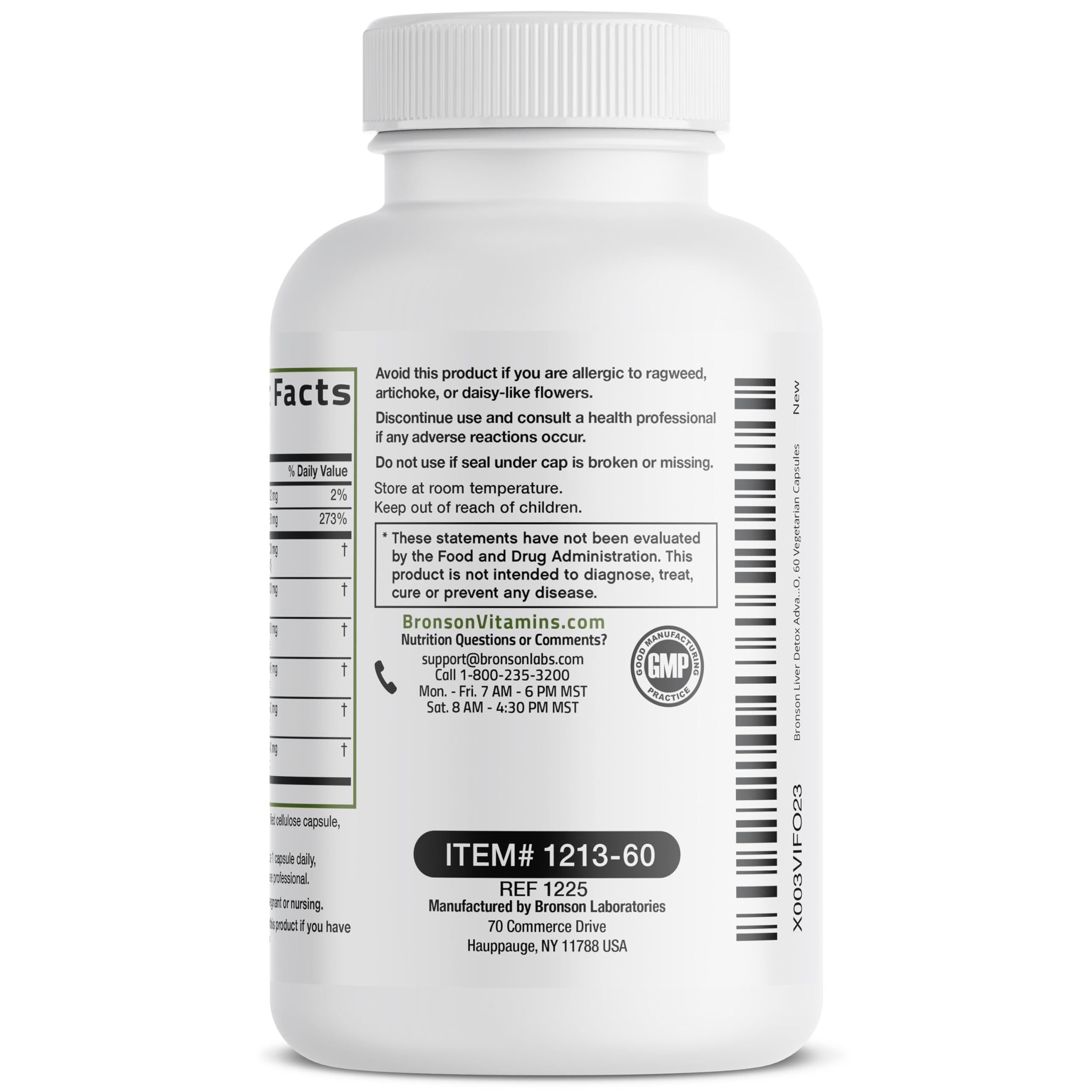 Bronson Liver Detox Advanced Detox & Cleansing Formula 60 Capsules | Liver Health Support with Milk Thistle, Dandelion Extract, Turmeric, Artichoke Leaf & Beet Root, Non-GMO, Soy-Free