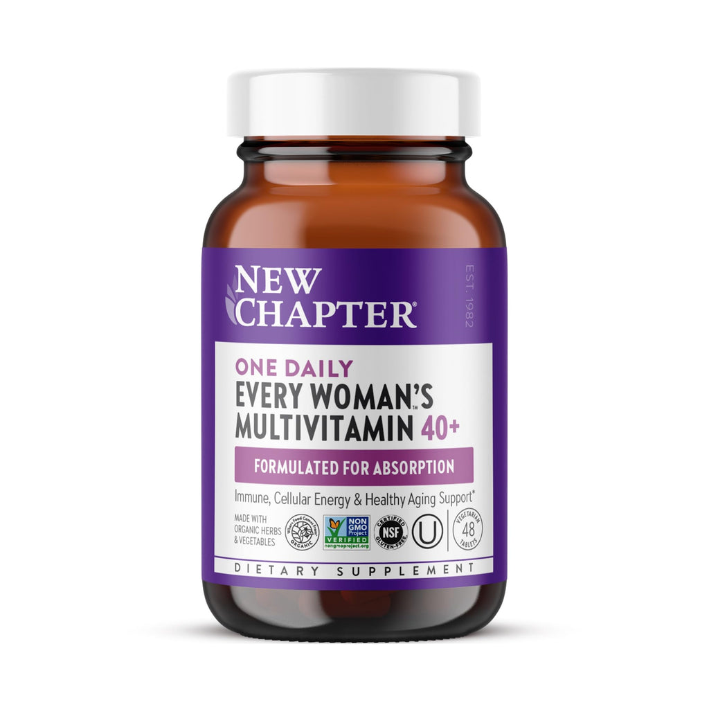 New Chapter Every Woman's One Daily 40+ Multivitamin, 72 Tablets | Supports Immune, Bone, Skin, and Cellular Energy Health, Non-GMO, Gluten Free, Dairy Free, Vegetarian and Kosher