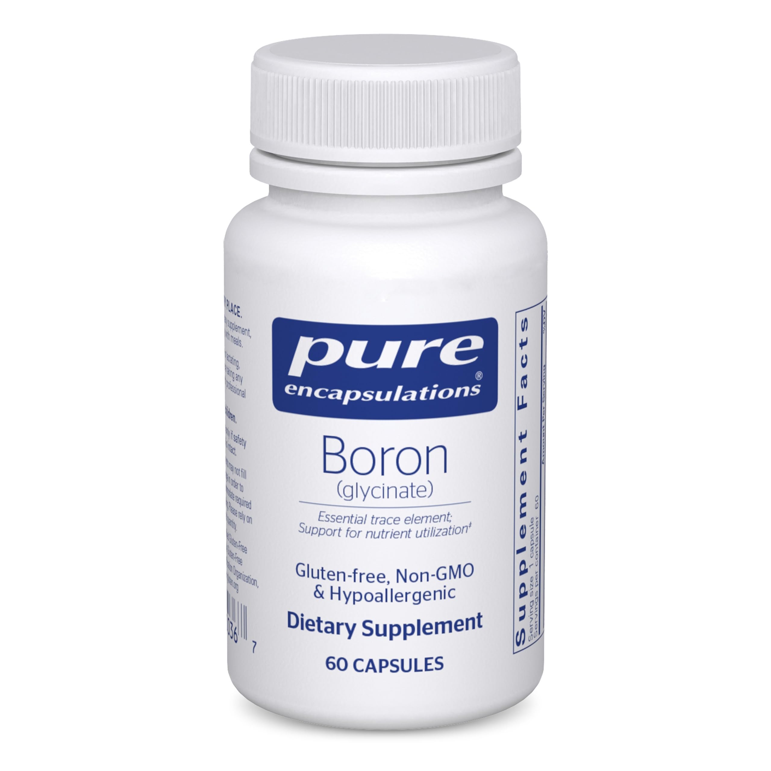 Pure Encapsulations Boron (Glycinate), 60 Capsules | Supplement for Hormone Balance, Bone Strength and Health, Connective Tissue, and Nutrient Metabolism*