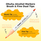 Ohuhu Alcohol Markers 80 Colors Brush& Fine for Beginners Adults Coloring