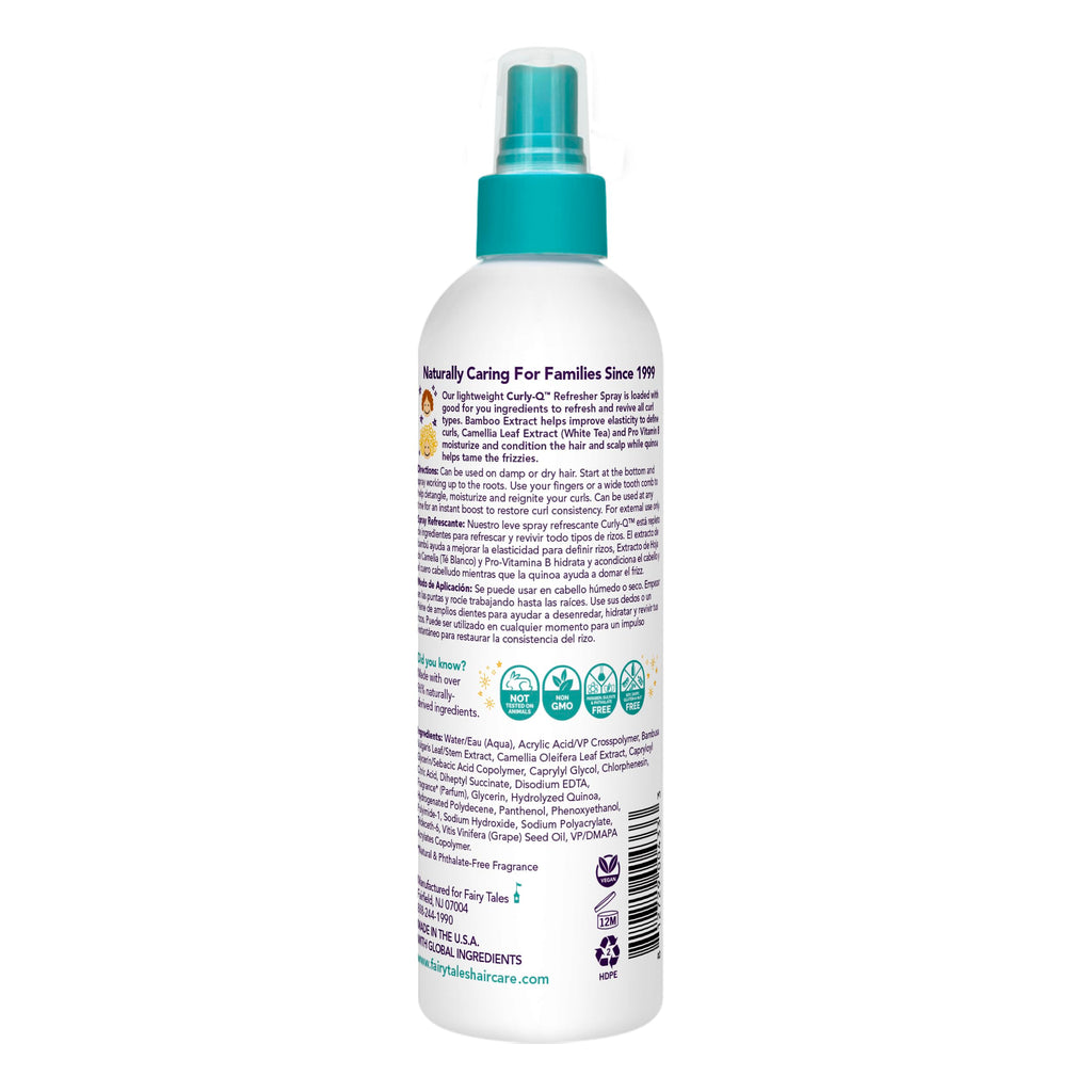 Fairy Tales Curly-Q Curl Refresher for Kids - Lightweight Spray to Define Curls, Add Bounce and Reduce Frizz - 8oz