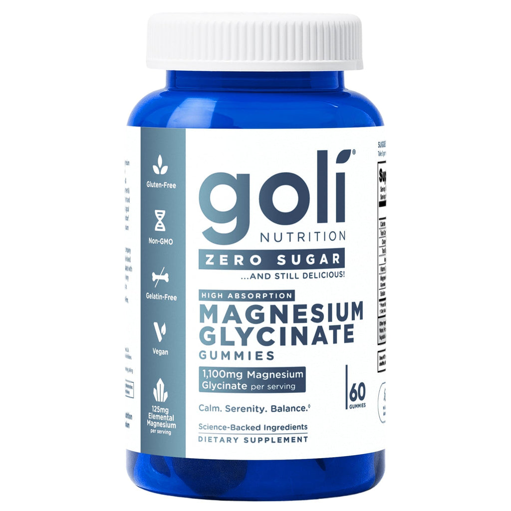 Goli Zero Sugar Magnesium Gummies - 125mg Magnesium (from Magnesium Glycinate) with Vitamin D 60 Count Each (3 Pack, 180 Total) - No Artificial Sweeteners, No Sugar Alcohols - Vegan, Gluten-Free