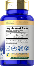 Carlyle Folic Acid 400 mcg | 400 Tablets