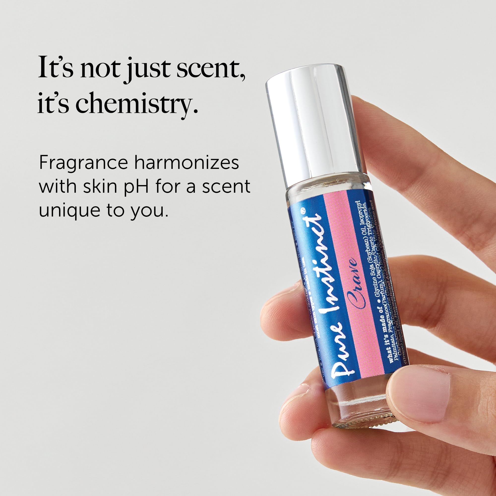 Pure Instinct Roll-On - The Original Pheromone Infused Essential Oil Perfume Cologne - TSA Ready (Crave - Women)