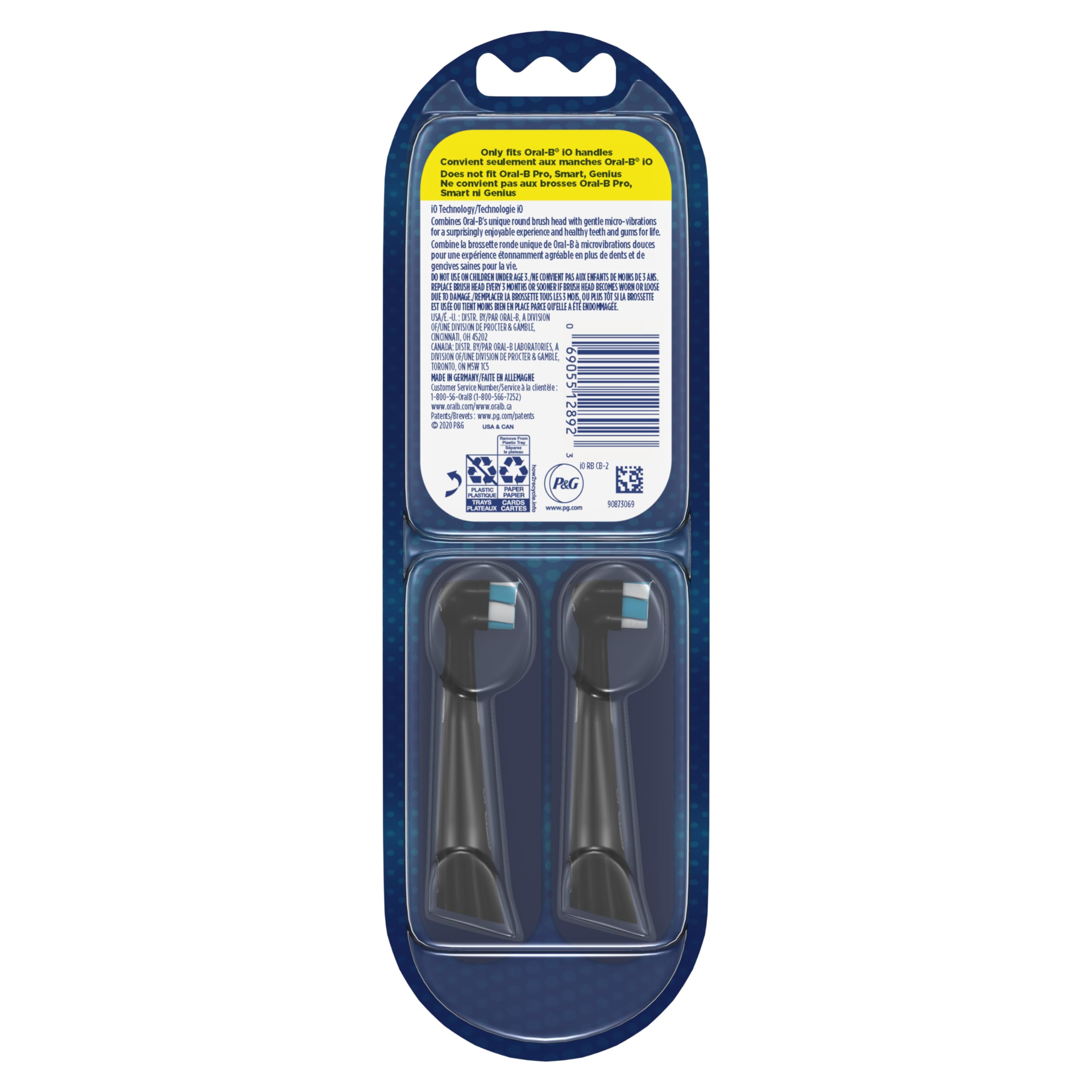 Buy now Oral-B iO Series Ultimate Clean Electric Toothbrush Replacement Brush Heads for an Oral-B Electric Toothbrush, 2 Count, Black at indiglob india