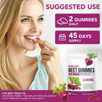 Super Beetroot Gummies, 8 in 1 Beet Root 4,000mg with Grape Seed Extract & CoQ10, Sugar Free - 90 Count (1)