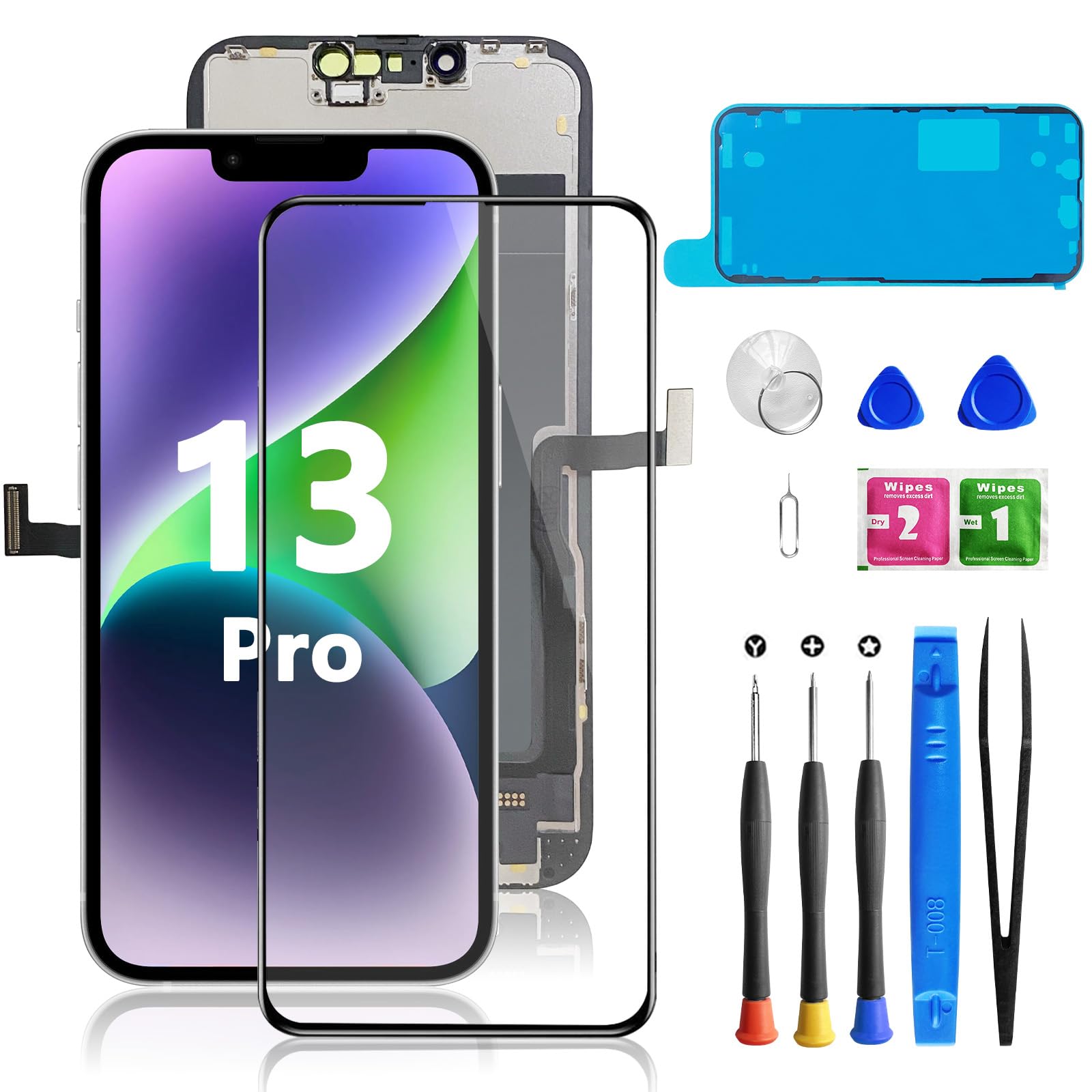 Buy now for iPhone 11 Screen Replacement 6.1 3D Touch Screen LCD Display Digitizer for A2111, A2223, A2221 Cell Phone Repair Kits+ Waterproof Frame Adhesive Sticker+Screen Tempered Protector+Face ID for iphone 13pro at indiglob india