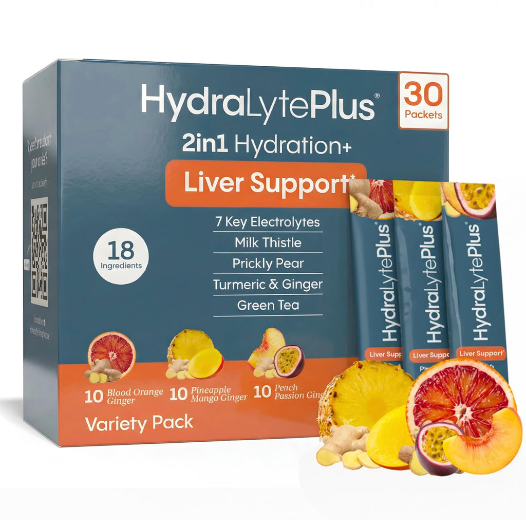 Hydralyte Liver Support + Electrolytes Milk Thistle Drink, Blood Orange