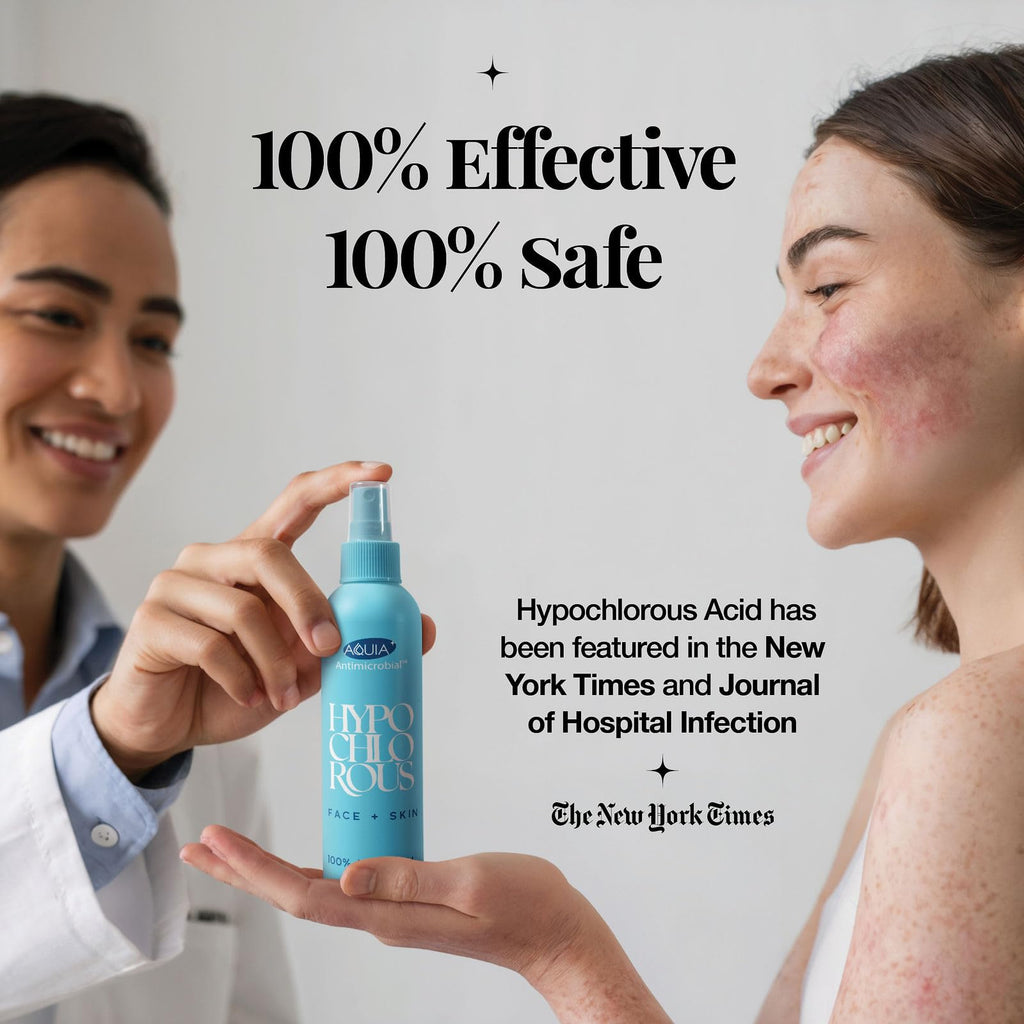 Hypochlorous Acid Spray for Face and Skin; Facial Cleanser | 8oz Face Mist | Antimicrobial Hypochlorous Acid Spray for Skin, Acne, Rash, Eczema, Wound | Topical Facial Cleanser Sprays; Smart Skincare