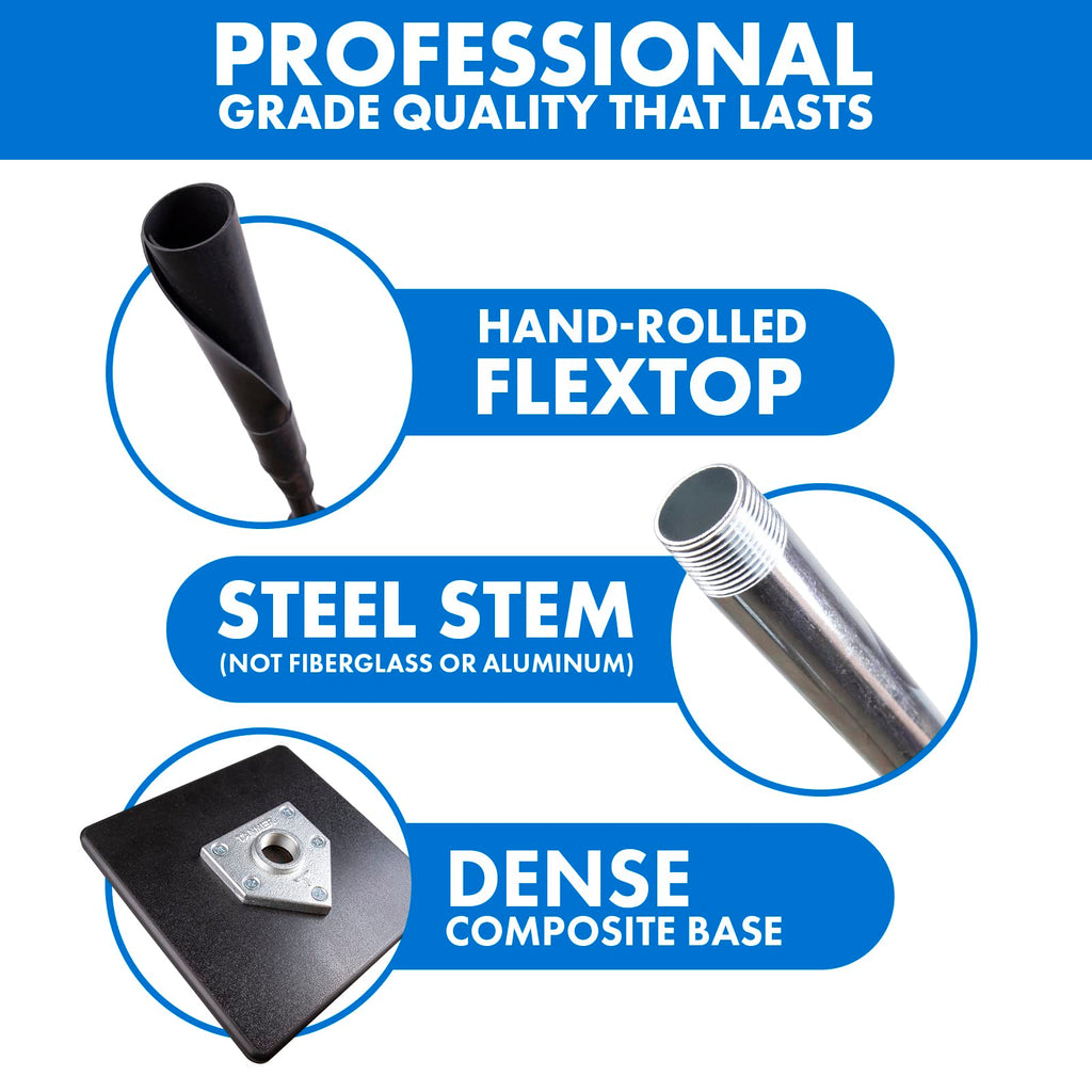 Tanner Tee The Original Batting Tee – Adjustable Pro Hitting Tee for Baseball & Softball, Steel Shaft, Composite Base, Hand-Rolled Rubber Top, 26"-43" Height