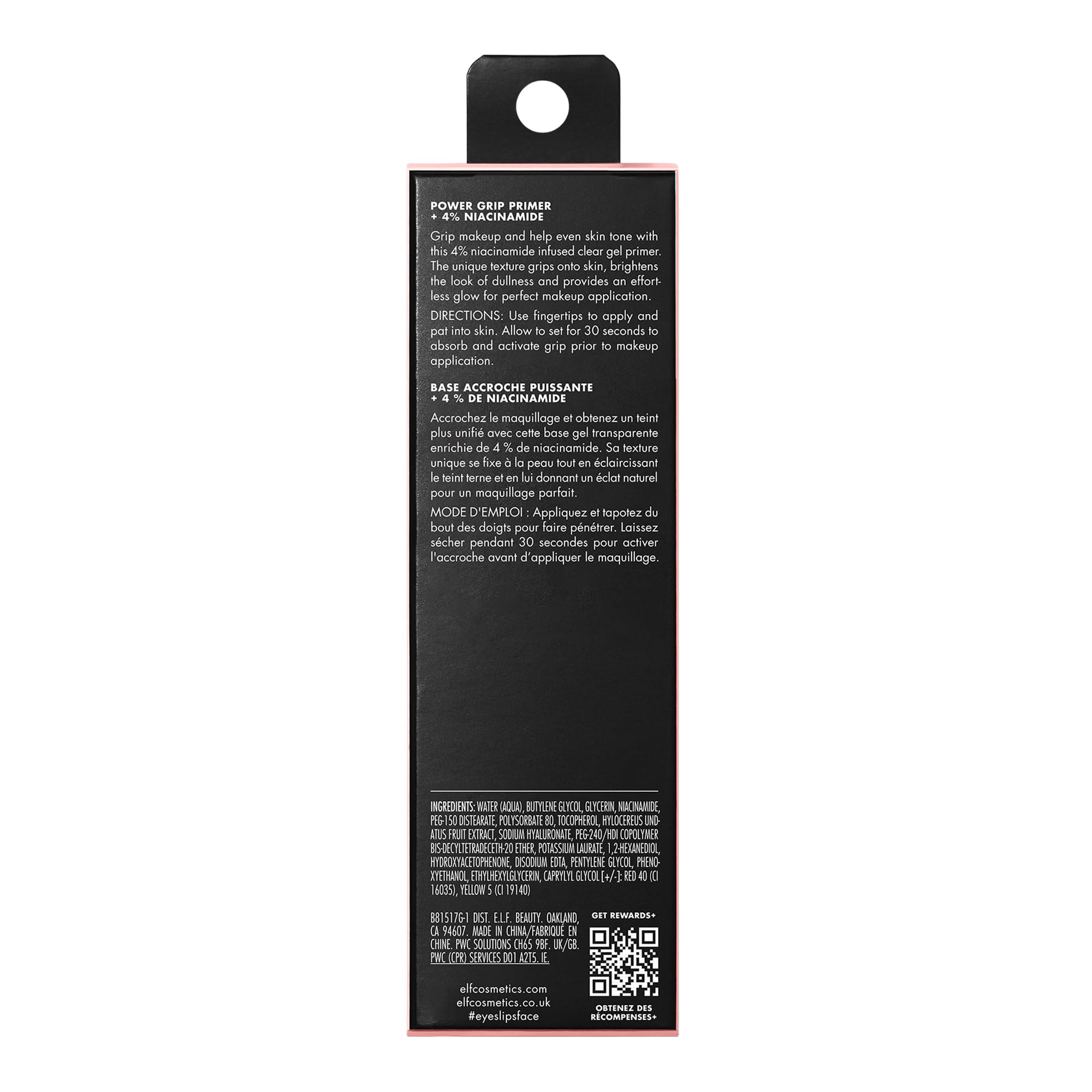 e.l.f. Power Grip Primer + 4% Niacinamide, Gel-Based & Hydrating Face Primer, Helps Visibly Even Skin & Brighten, Grips Makeup, Vegan & Cruelty-Free, 0.811 Fl Oz