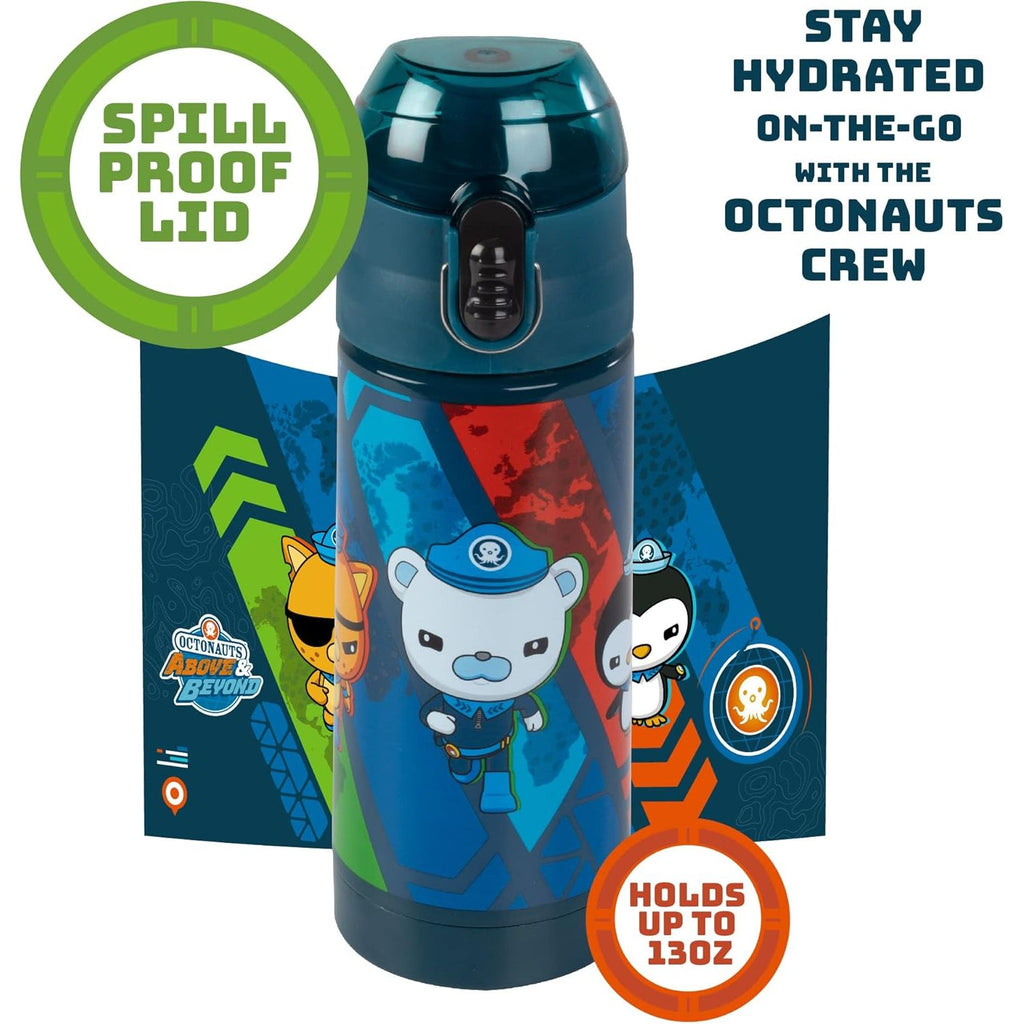 Buy now Octonauts Above & Beyond Stainless Steel 13 oz Reusable Water Bottle for Kids, Blue- Double Wall Insulated, Spill Proof Lid w/Built-in Straw-Keep Liquids Hot or Cold For Hours- Fits Most Lunch Bags at indiglob india
