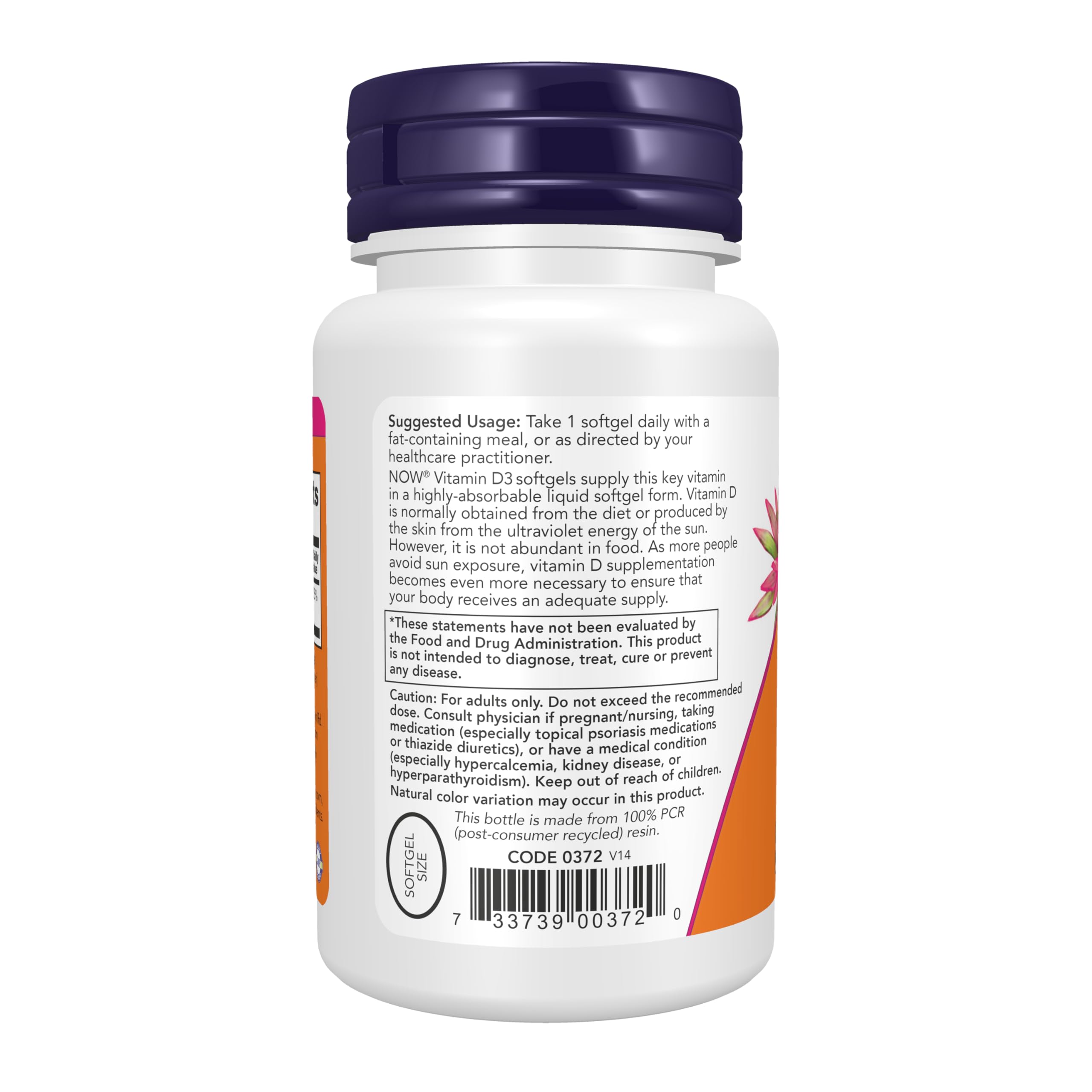 NOW Foods Supplements, Vitamin D-3 5,000 IU, High Potency, Structural Support*, 120 Softgels