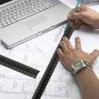 Engineering Architectural Scale Ruler for Blueprints, Metric Metal Ruler