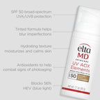 UV AOX Elements Tinted Mineral Face Sunscreen Lotion, Tinted Moisturizer for Face SPF 50 with Antioxidants