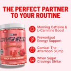 EHP Labs OxyShred Pre Workout Energy Gummies, Strawberry, 60 Servings | 100mg Natural Caffeine, 1000mg L-Carnitine, Vegan & Halal Friendly, No Artificial Colors, Zero Aspartame, HPLC Tested