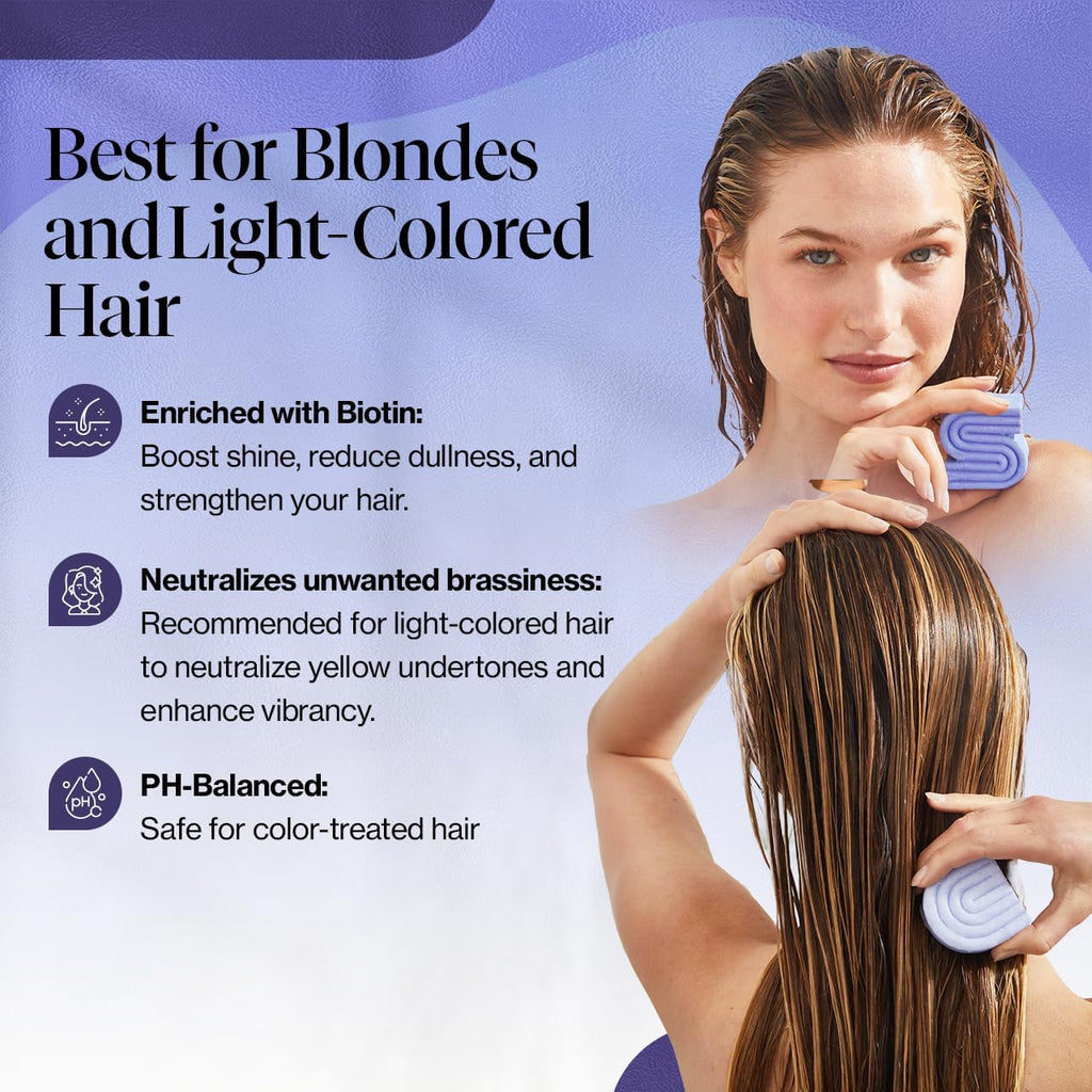 Buy now Kitsch Toning Purple Shampoo & Conditioner Bar Set For Blondes & Color Treated Hair - With Biotin for Strengthening & Neutralizing Brassy Tones - Vegan, Silicone & Sulfate Free - Made in USA at indiglob india