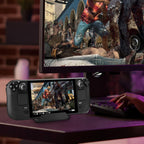 Buy now KUNSLUCK Stand Base for Steam Deck/Nintendo Switch 2, Steam Deck Stand with Anti-Slip Silicone Pad (Black) at indiglob india