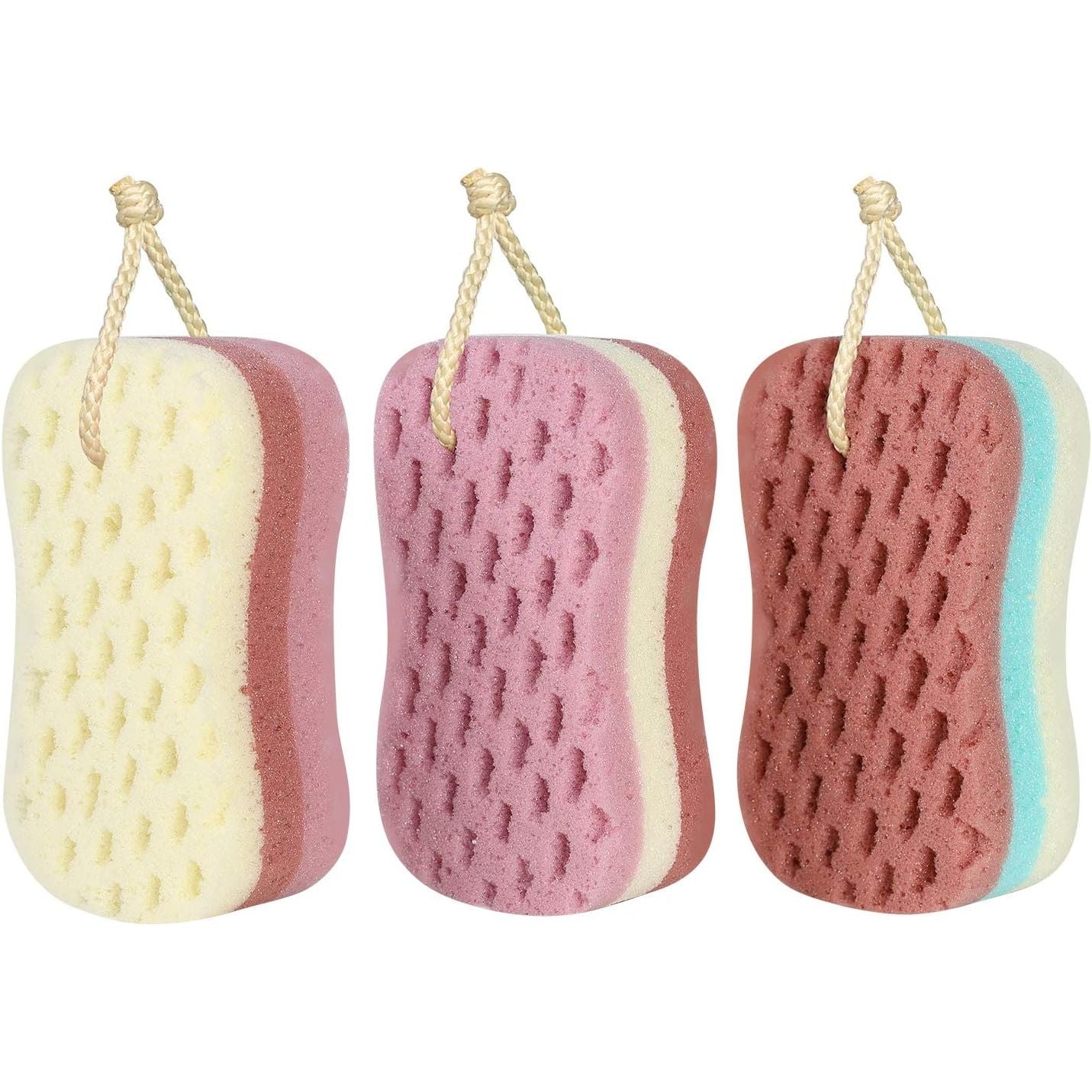 Buy now 3 Pcs Konjac Bath Sponge for Kids, Babys, Infant, Toddler, 100% All Natural KONJAC Shower Body Sponges, 3 Colors and Extra Large Size, Safe for Oily, Dry, Combination or Sensitive Skin Young Man Adult at indiglob india