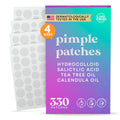 LivaClean 330 CT Pimple Patches for Face w/Salicylic Acid, Tea Tree Oil & Calendula Oil - Four Sizes - Pimple Patch, Hydrocolloid Patch, Acne Patches for Face