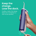 quip Water Flosser with Replacement Tip Cordless Dental Pick, Midnight Blue