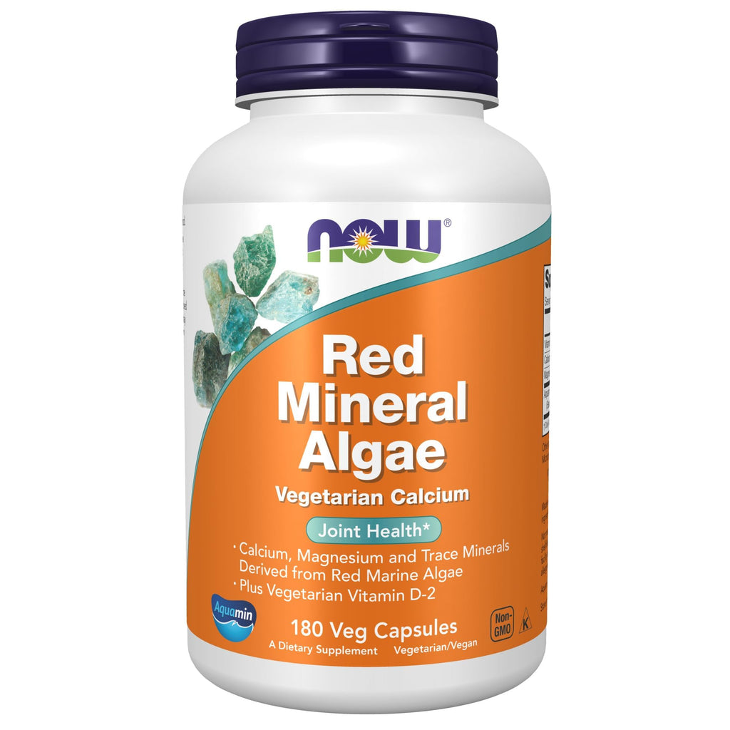 Buy now NOW Foods Supplements, Red Mineral Algae Plus Vitamin D-2, Joint Health*, 180 Veg Capsules at indiglob india