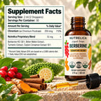 Berberine Complex with Ceylon Cinnamon, Bitter Melon, Turmeric & Chromium -1200mg - Liquid Herbal Supplement - Vegan, No Sugar, Non-GMO