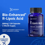 Geronova Research® Bio-Enhanced® R-Lipoic Acid - 600 mg, 120 Capsules