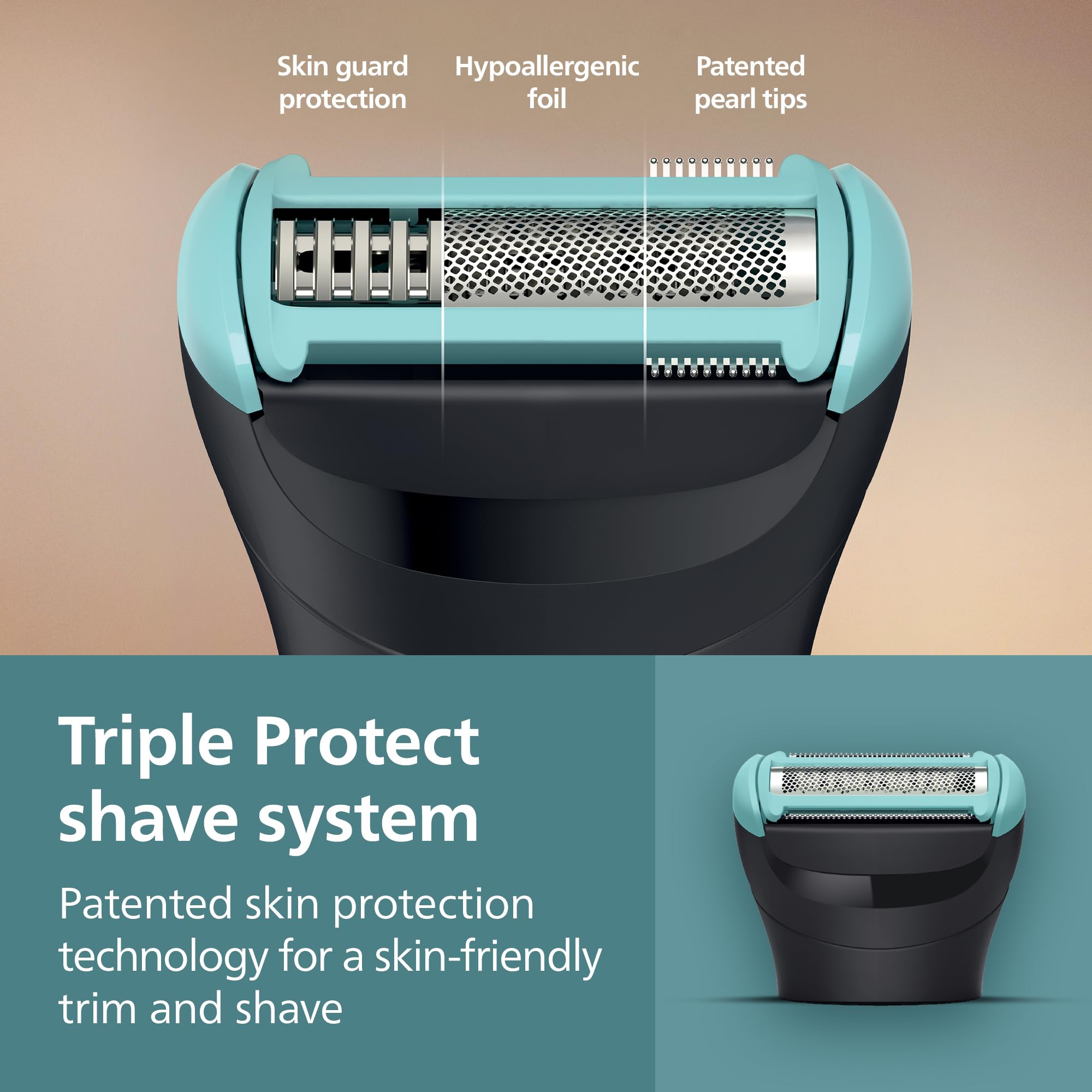 Philips Norelco Body Groomer 5000 Series, Intimate Hair Shaver & Trimmer for Men with Interchangeable & Adjustable Full Body Trim & Shave Heads, 100% Showerproof, BG5490/50