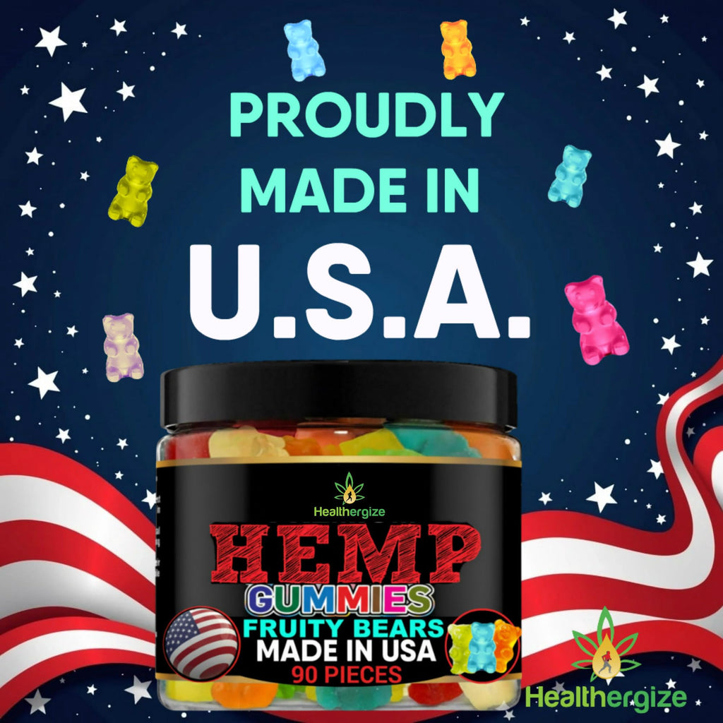 Hemp Gummies for Sleep - Nighttime Support for Relax and Calm-Omega Hemp Oil Infused Gummy Bears, Peace and Focus-Natural Fruity Flavors Edibles-Made in USA-90 Bears