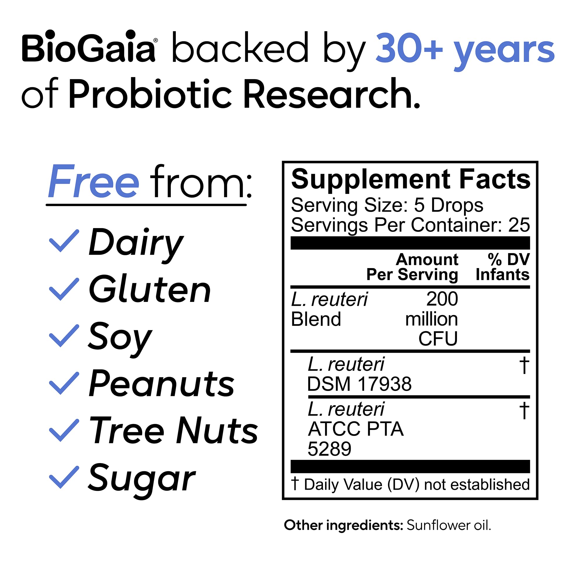 BioGaia Nurture & Grow Toddler Probiotic Drops | Gut, Immune & Oral Health | Age 1+ | Digestive Health & Regularity | Immune Support | Promotes Respiratory & Oral Health | Easy-to-use drops | 5mL