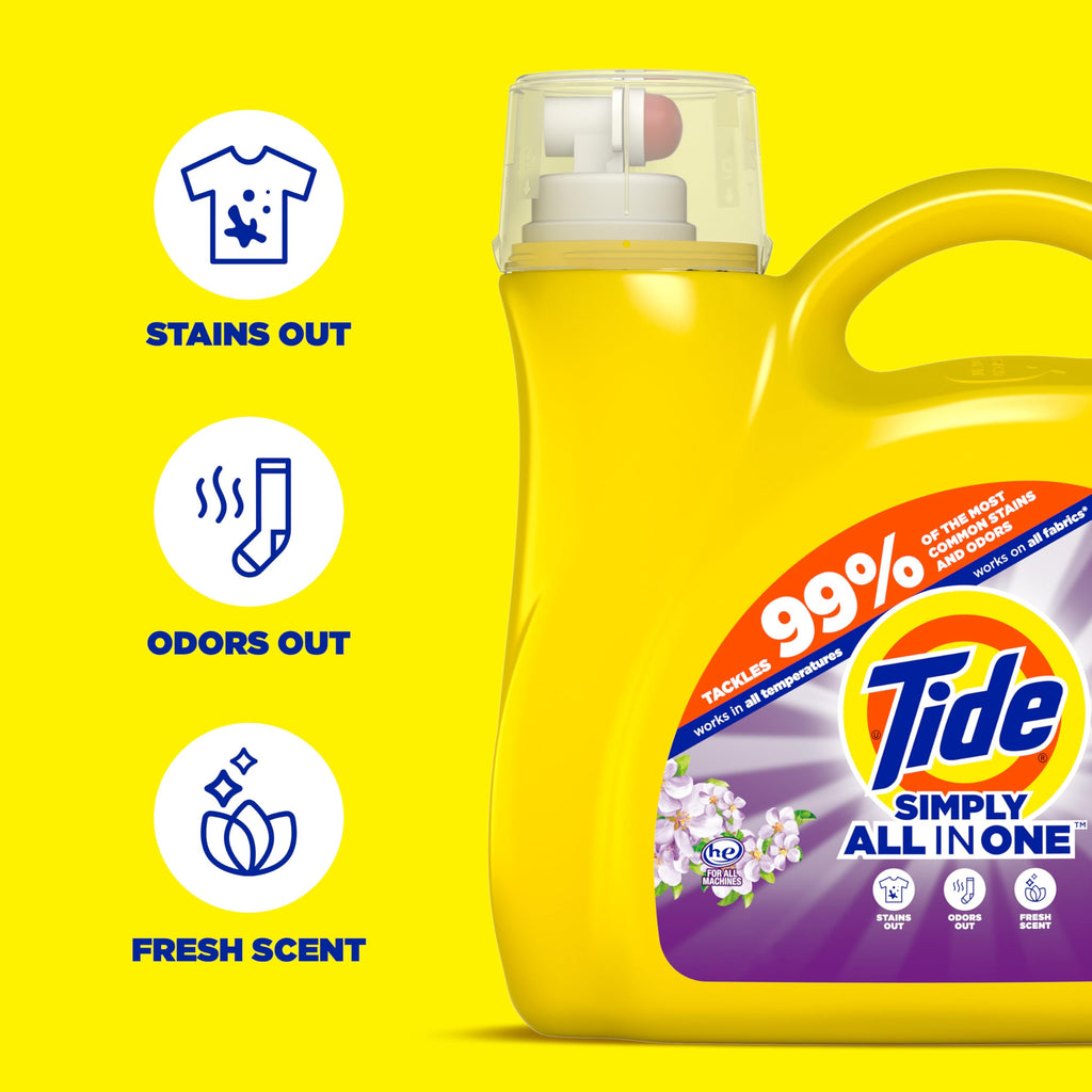 Buy now Tide Simply All-In-One Liquid Laundry Detergent, Refreshing Breeze Scent, 6 Loads, 10 fl oz at indiglob india