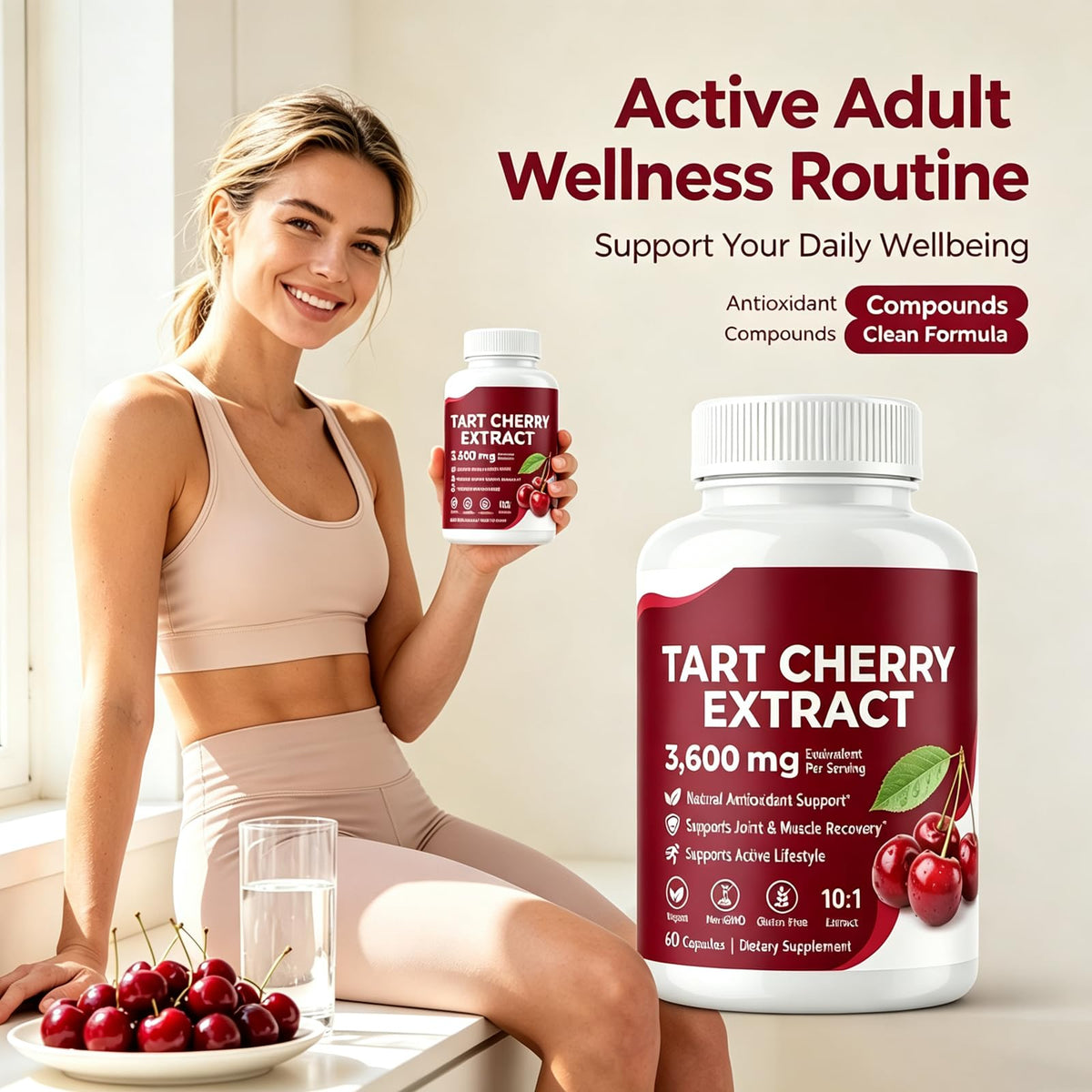 Good Grove Tart Cherry Extract,60 Capsules | Cold-Processed 10:1 Extract