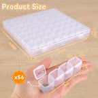 Rolett 56 Grids Bead Storage Containers with 110Pcs Label Stickers