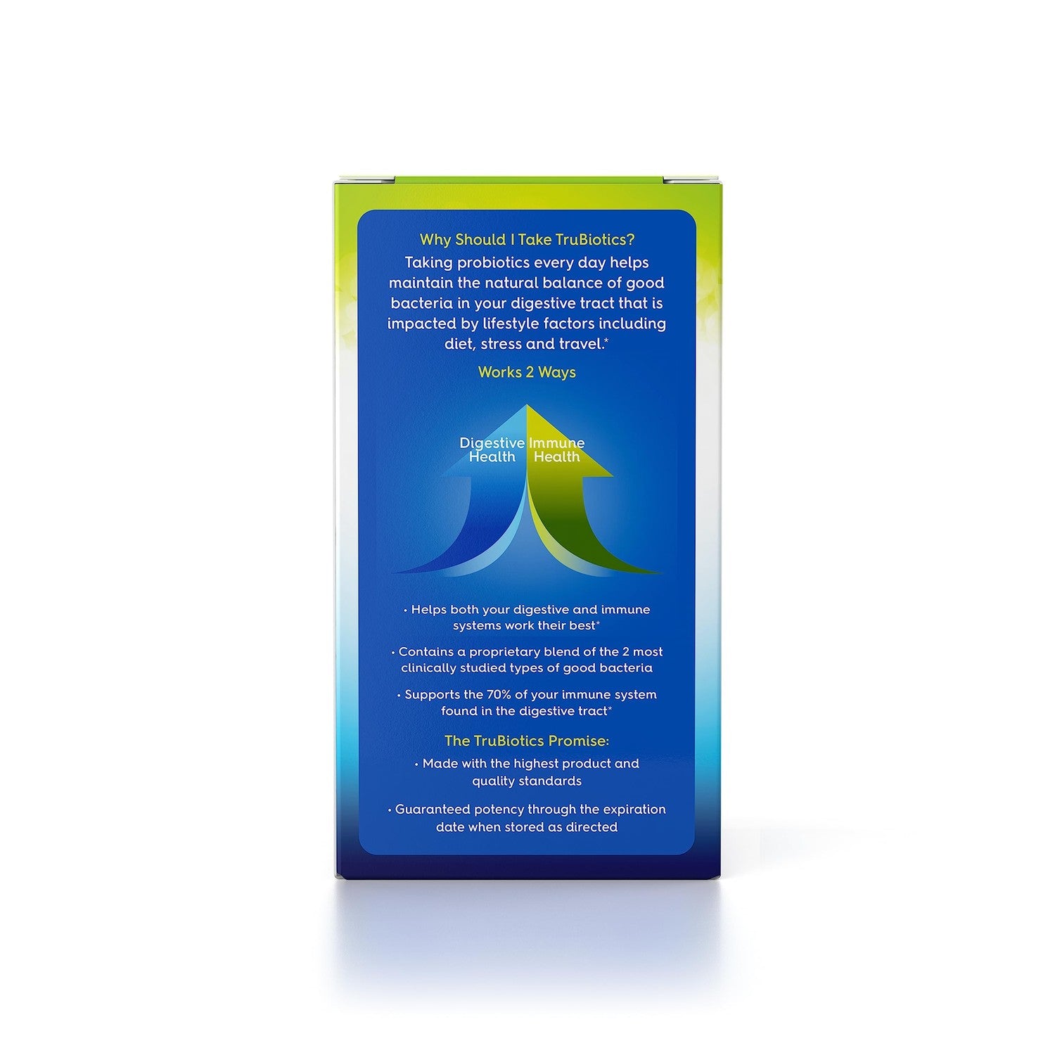 TruBiotics Probiotics for Digestive & Immune Health, Supports Regularity & Helps Relieve Abdominal Discomfort, Gas & Bloating, 2 Clinically Studied Probiotic Strains, Plus Prebiotics, 30 Capsules